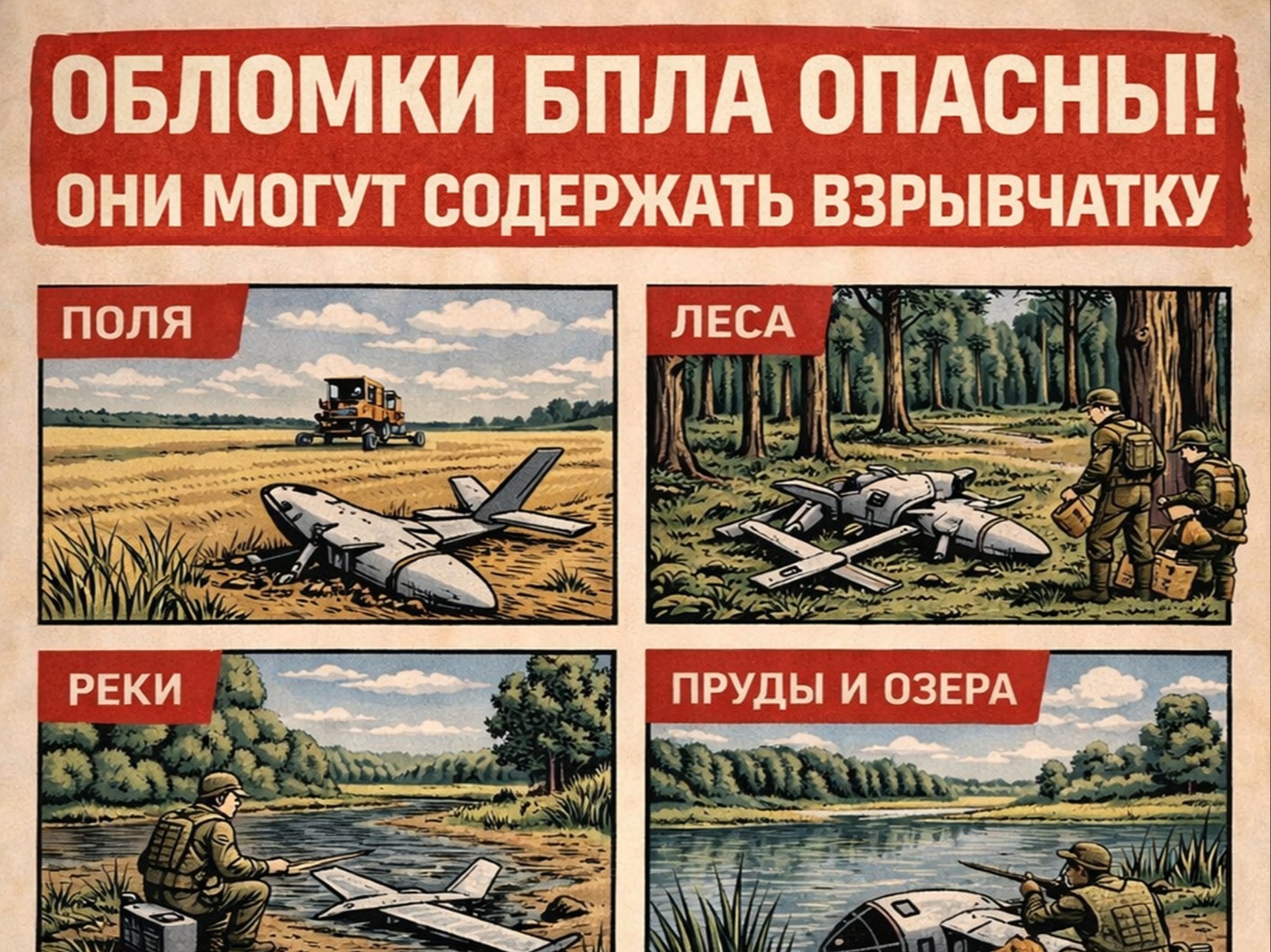 При обнаружении БПЛА.